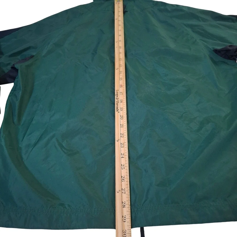 Vintage Nike Anorak Windbreaker Men's Medium Forest Green Black Stripe Half Zip